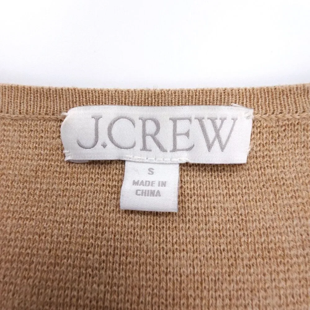 J CREW Wool Giselle V-Neck Sweater-Blazer Old Money Cardigan Camel Quiet Luxury